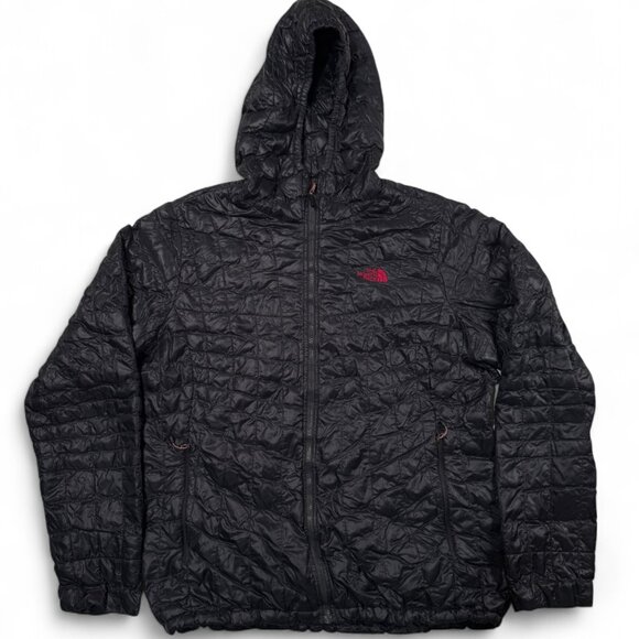 The North Face Thermoball Jacket Hoodie Womens XL Black Puffer Quilted Zip - Picture 1 of 16